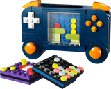 Creator Retro Gaming Console built with colorful bricks alongside a matching controller
