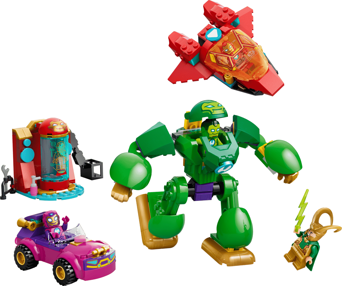 Super Heroes Marvel Loki vs Team Iron Man toy figures and vehicles