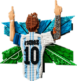 Editions Football Lionel Messi Celebration figure in a blue and white jersey with arms raised