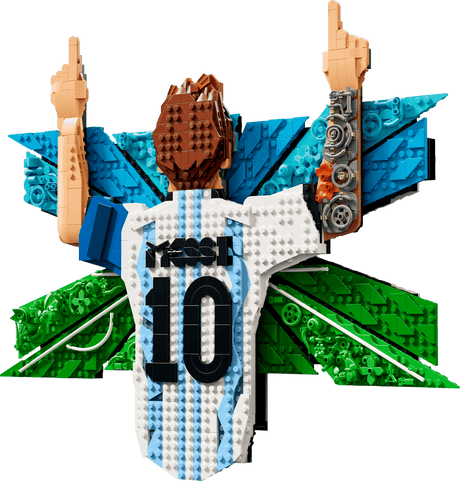 Editions Football Lionel Messi Celebration figure in a blue and white jersey with arms raised