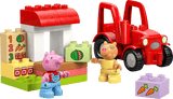 Duplo Peppa Pig Tractor and Market toy set with Peppa Pig figures red tractor market stall and colorful accessories