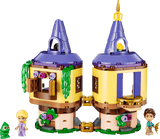 Disney Princess Rapunzel's Mini Tower toy set with twin purple turrets and character figures