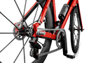 Icons Road Bike red bicycle drivetrain and rear wheel
