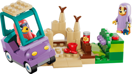 Bluey Grannies with Bingo & Bluey toy set with car sandcastle garden and character figures