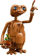 Ideas E.T. the Extra-Terrestrial character holding a flower pot and raising one hand