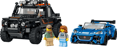 Speed Jaguar Project 7 & Land Rover Defender toy cars with two figures