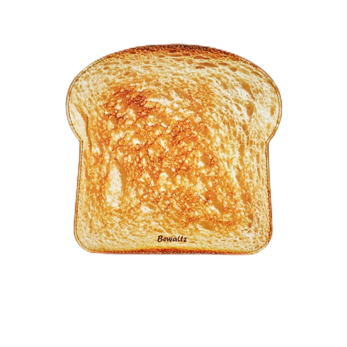Handbag | Banana Peanut Butter Toast crossbody bag shaped like golden toasted bread with realistic texture and color.