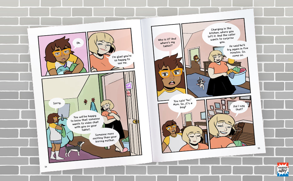 Wires Crossed" comic-style pages showing middle school friends navigating changes and new experiences together.