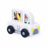 Crossroads Countryside Horse Truck wooden toy vehicle with horse trailer for imaginative play and easy grip.