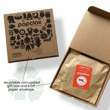 Wood Pendulum Clock | Dumplings in recyclable corrugated gift packaging with a kraft paper envelope