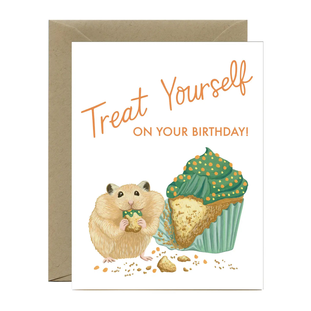 Hamster Cupcake Birthday Card