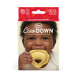 Ciao Down Tortellini Teether packaged in a box with a baby holding a yellow teether