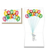 Birthday Balloon Kitty Tri Fold Card