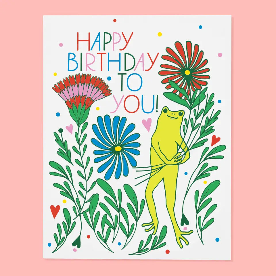 Happy Birthday Froggy Bouquet Card