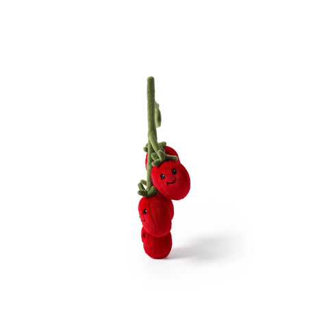 McHugs Weighted Blushing Cherry Tomato plush toy with smiling red tomatoes and green stem