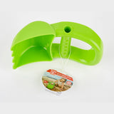 Bright green plastic hand digger toy with ergonomic handle and wide scoop for outdoor play and sand digging