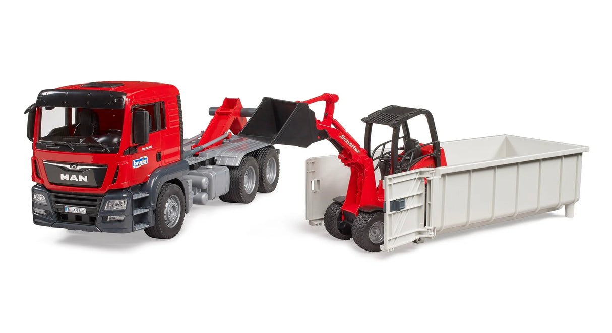 MAN TGS Truck w/Roll-Off Container & Schaffer Compact Loader