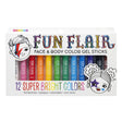 Fun Flair Face & Body Color Gel Sticks package with 12 bright color gel sticks