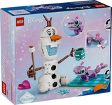 LEGO Disney Frozen Olaf and Bruni set featuring a smiling snowman and playful salamander with picnic accessories