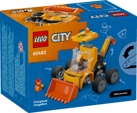 LEGO City mini construction loader with rubber tires and driver minifigure for imaginative play building kit.