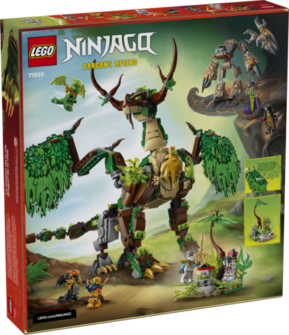 Boxed LEGO Ninjago Dragon of Life set with large green dragon and minifigures in action scene