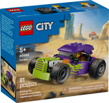 LEGO City Hot Rod building toy with purple and green race car and a driver minifigure for kids ages 5 and up