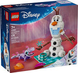 LEGO Disney Frozen building set featuring Olaf and Bruni with picnic blanket and accessories for creative play