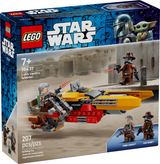 LEGO Star Wars set featuring Cobb Vanth’s speeder with minifigures of Cobb Vanth and Cad Bane in desert scene