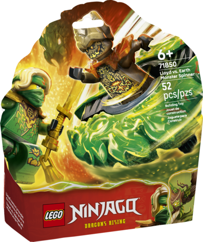 LEGO Ninjago Lloyd battles Earth Monster spinner toy with launcher and spinning action for kids aged six and up