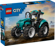LEGO City tractor building set with large rubber tires and teal color, suitable for children ages six and up