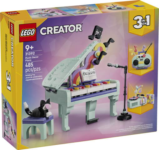 Creator Music Decor Piano with Cat