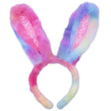 Fuzzy Rainbow Bunny Ears