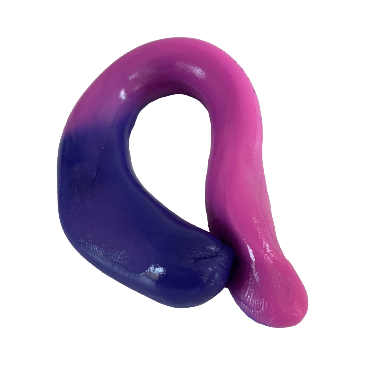 Gootonium: Thermo Blue to Pink Putty shaped into a glossy loop with blue and pink colors