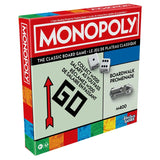 Monopoly classic board game box with colorful artwork dice and car playing piece