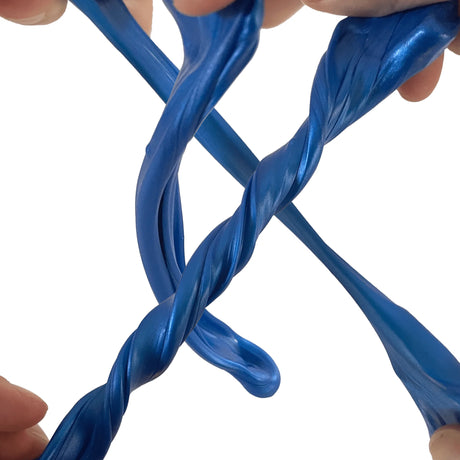 Gootonium: Iridescent Blue Putty twisted and stretched by hand