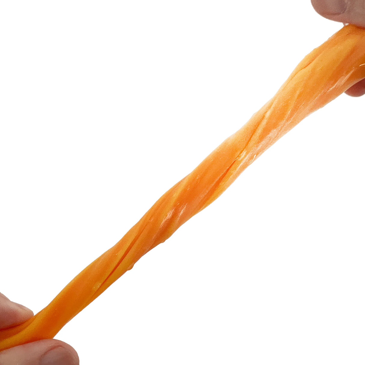 Gootonium: Thermo Orange to Yellow Putty stretched between hands