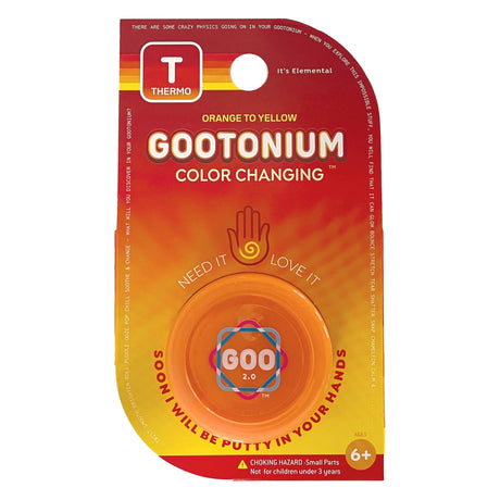 Gootonium: Thermo Orange to Yellow Putty package showing color-changing orange putty
