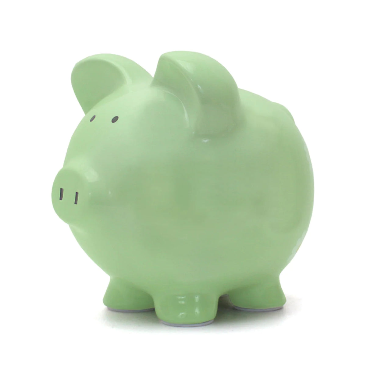 Piggy Bank | Mint in glossy dolomite ceramic with deep glazed base for durability and long-lasting color.