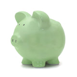 Piggy Bank | Mint in glossy dolomite ceramic with deep glazed base for durability and long-lasting color.