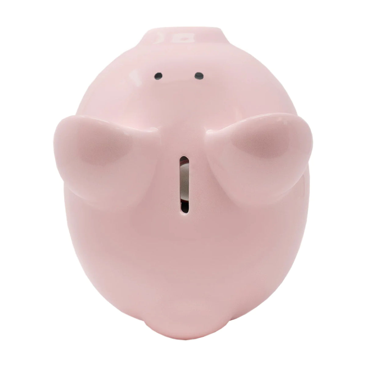 Piggy Bank | Pink made of durable ceramic with a shiny finish and deep pink glaze, perfect for saving money.