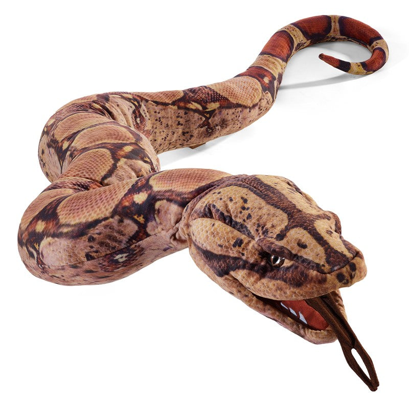 Boa Constrictor Puppet with realistic brown patterned scales and an open mouth