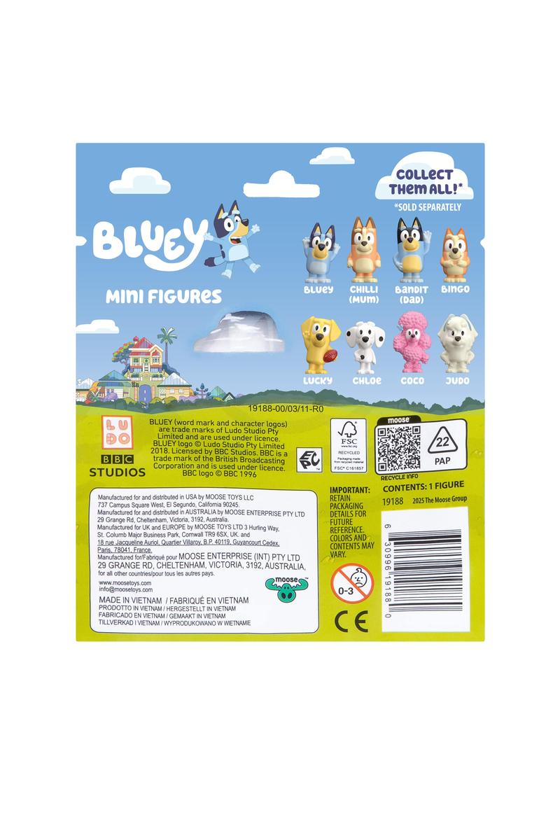 Bluey Series 13 collectible blind pack featuring surprise mini figures of favorite characters from the show
