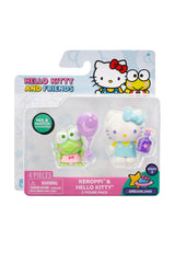 Hello Kitty & Friends Figure 2-Pack featuring Keroppi and Hello Kitty with themed accessories in collectible packaging.