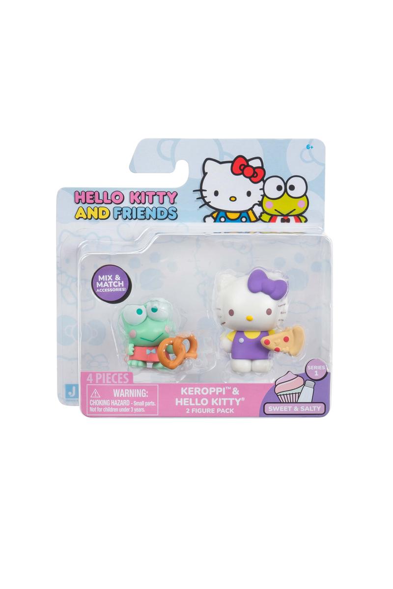 Hello Kitty & Friends Figure 2-Pack featuring Keroppi and Hello Kitty with themed accessories in collectible packaging