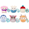 Six assorted 5-inch Squishmallows plush toys dressed in cozy fall outfits with scarves and flannel details