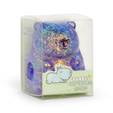Glitter Stretchy Capybara purple glittery squishy toy in clear display packaging