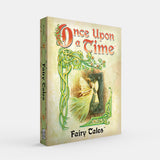 Once Upon a Time fairy tale book cover with an illustrated fairy and ornate green vines