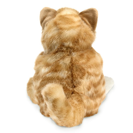 Kitten Orange Tabby Puppet showing soft striped orange fur and curled tail from the back for playful animation.