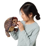 Box Turtle Puppet held by a child showing its detailed turtle design