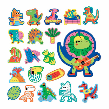 Bath Shapes Rub a Dub Dino colorful foam dinosaur shapes for bath time fun, sticks to tub and tile when wet.